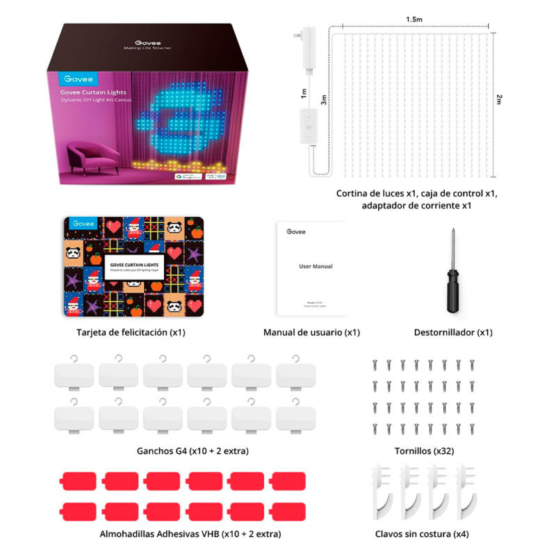 Govee Cortina de Luces LED RGBIC para Interior y Exterior - Image 6
