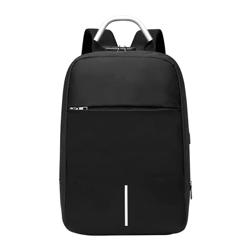 Mochila Antirrobo Impermeable con Clave 3 Digitos y USB Negra Jota Store