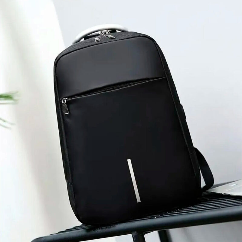 Mochila Antirrobo Impermeable con Clave 3 Dígitos y USB - Negra - Image 4